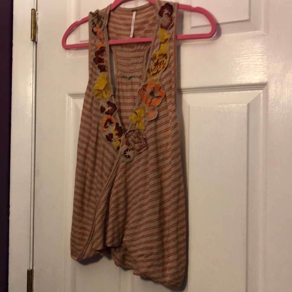 Free people striped tank top M